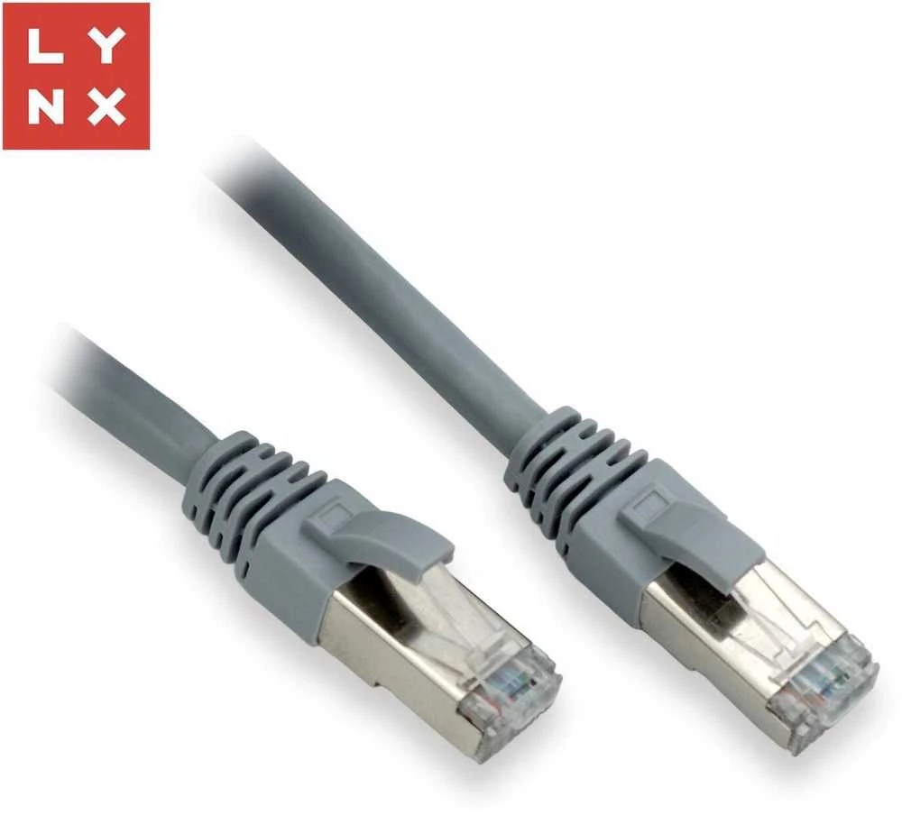 LYNX FTP jungiamasis kabelis Cat6, PVC, 0,3 m, pilkas (pakuotėje 10 vnt.)