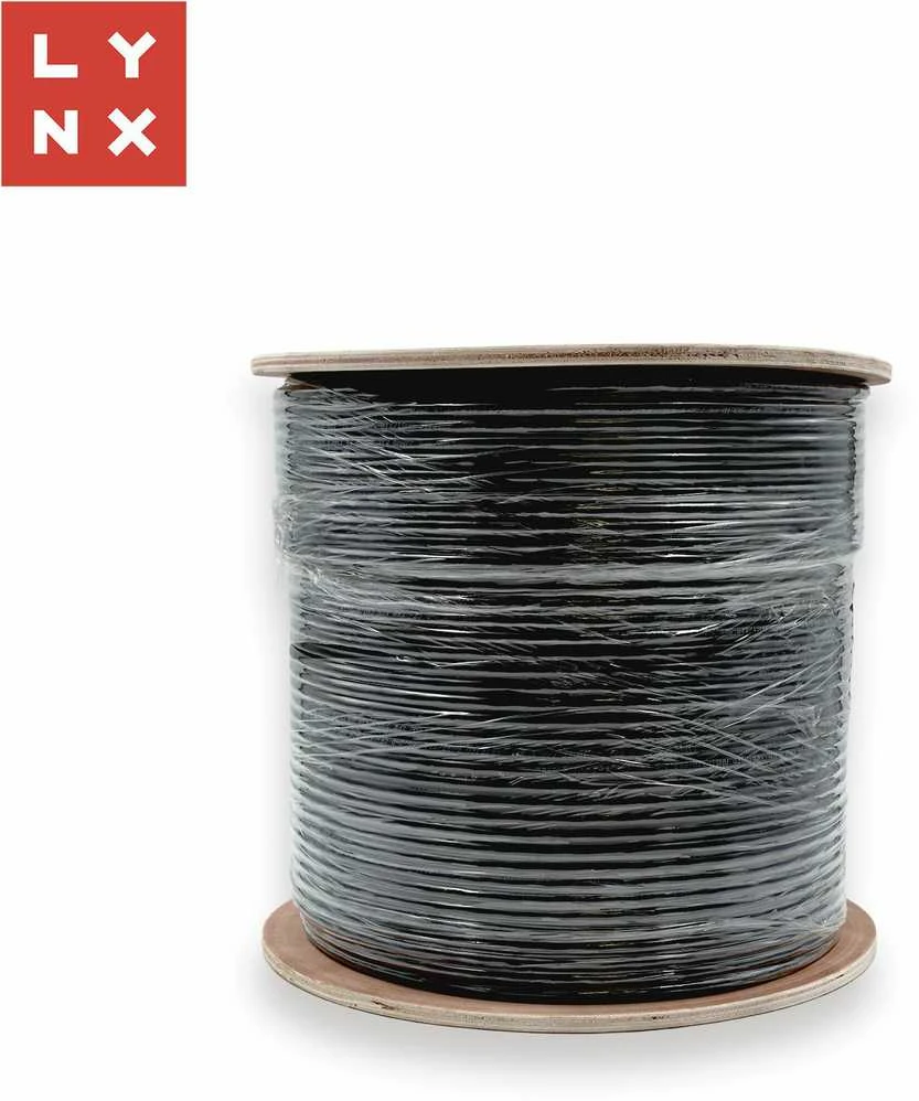 Lynx CS LYNX FTP kabelis Cat6, PE (FCA), varinis, lauko sąlygoms, juodas, dėžutė 305m