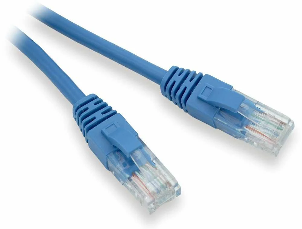 LYNX UTP jungiamasis kabelis Cat5e, PVC, CCA, 1m, mėlynas (pakuotėje 10 vnt.)