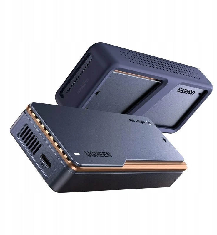 „Ugreen D703 USB4 40Gb/s M.2 NVMe SSD“ korpusas su aktyviu aušinimu – pilkas