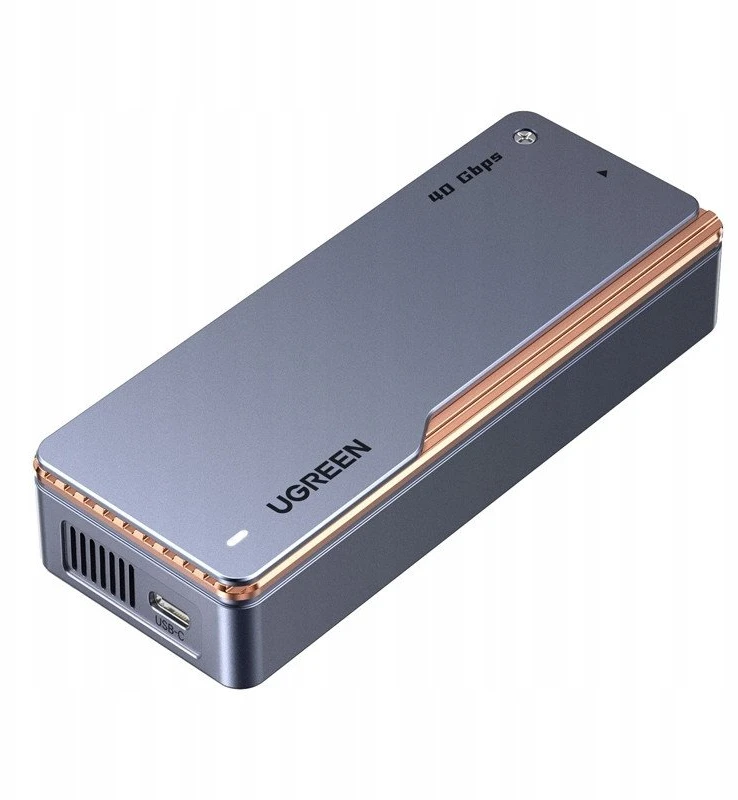 „Ugreen D703 USB4 40Gb/s M.2 NVMe SSD“ korpusas su aktyviu aušinimu – pilkas