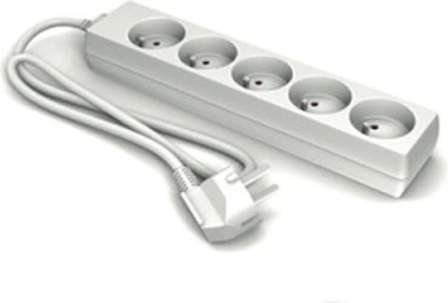 Karlik Elcan ilgintuvas su 5 lizdais / 1,5 m Vads / 10A / 250V / IP20 / baltas