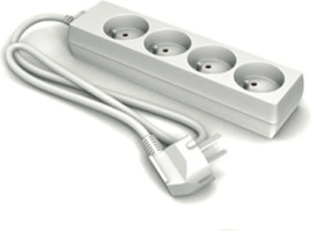 Karlik Elcan ilgintuvas su 4 lizdais / 1,5 m Vads / 10A / 250V / IP20 / baltas