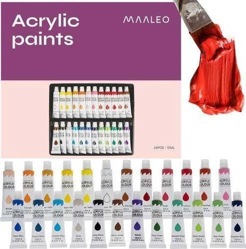 Acrylic paints 24pcs.- 12ml. Maaleo 20363