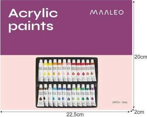Acrylic paints 24pcs.- 12ml. Maaleo 20363