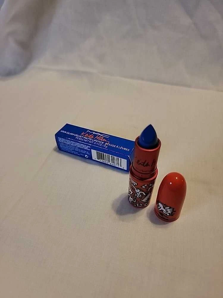 MAC Viva Glam X Keith Haring Longwear Kreminis Lipstick Canal Mėlyna, 3 g