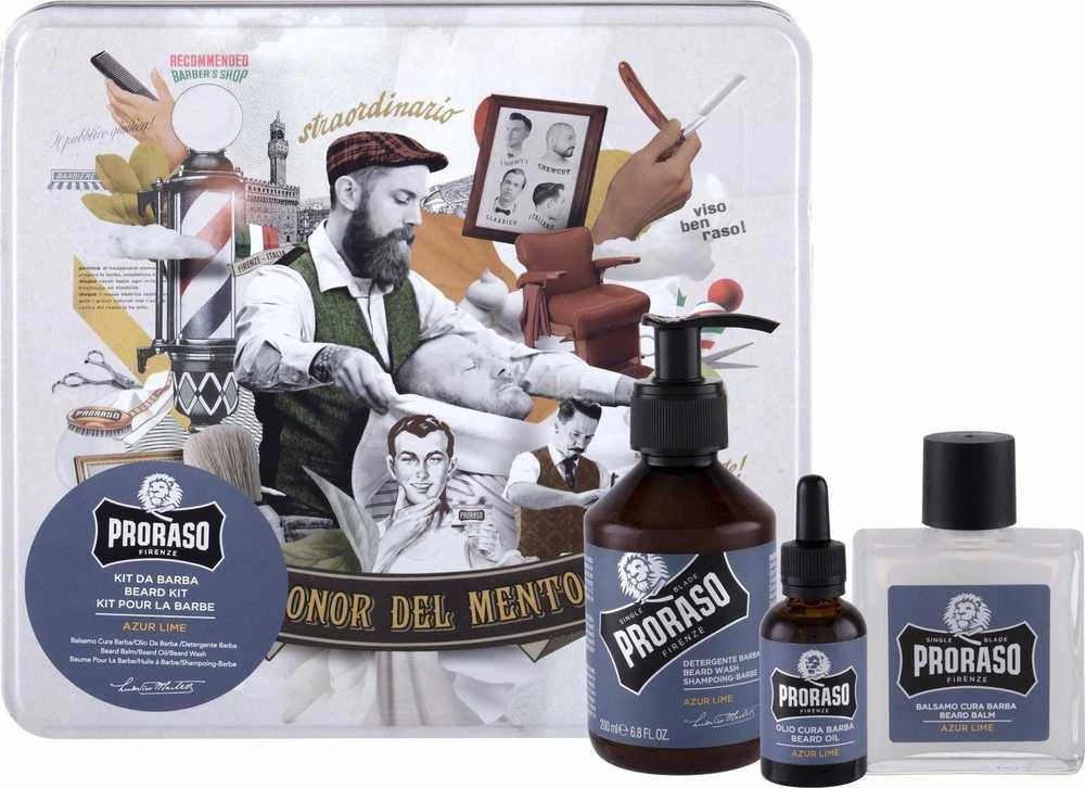 Vintažinis barzdos rinkinys Proraso Azur Lime Vintage Beard Care Kit