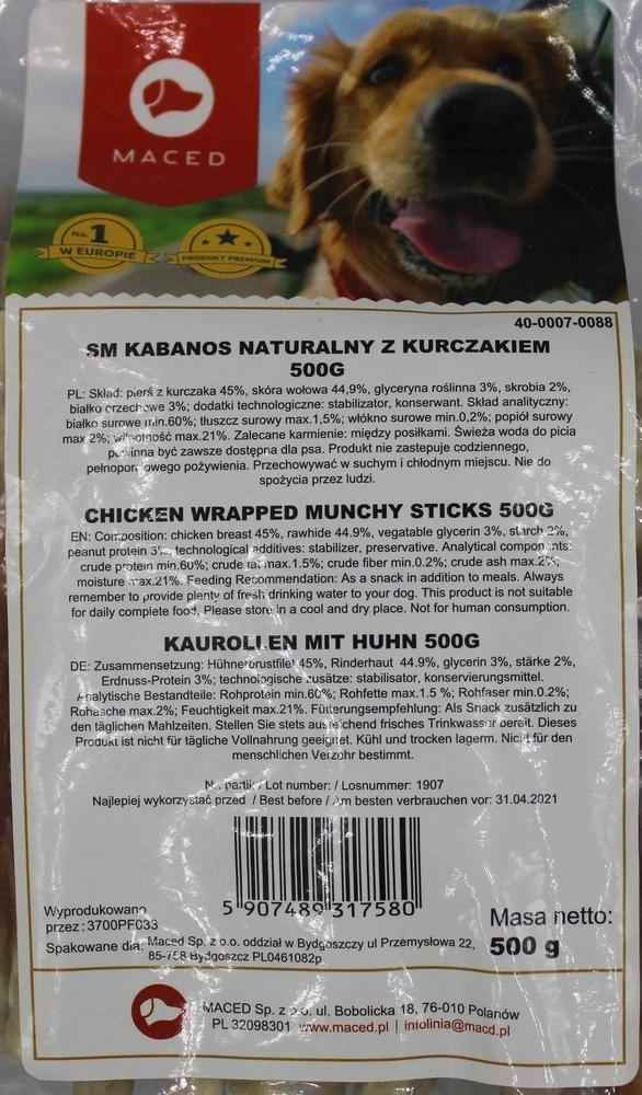 MACED NATŪRALUS KABANOS SU VIŠTA 500G PRZYSKAM ŠUNIUI