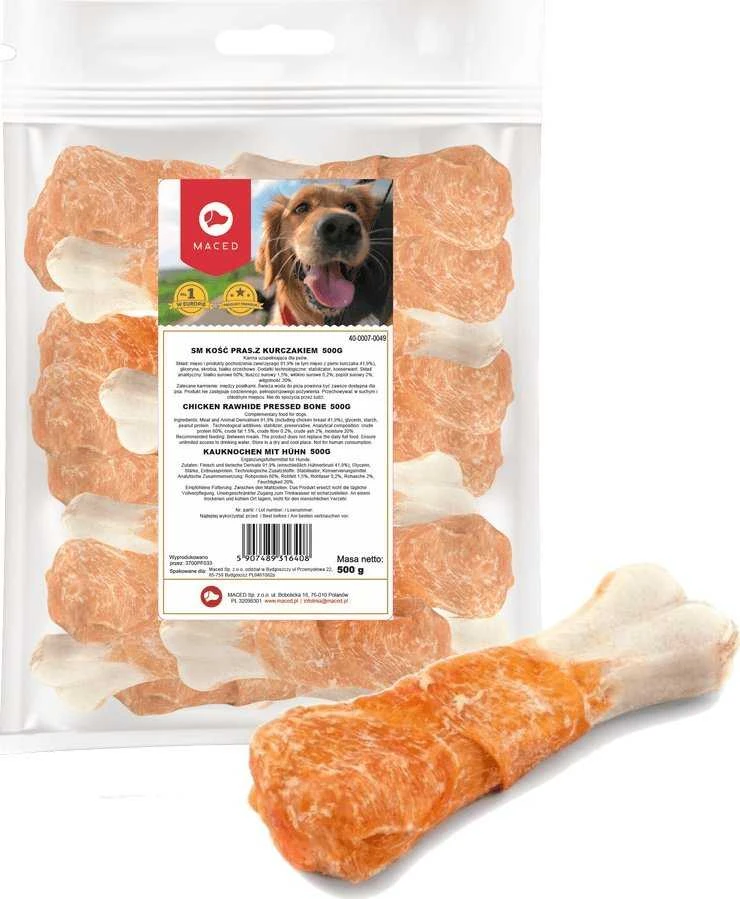 Maced MACED SM kaulas presuotas balta su vištiena 500g