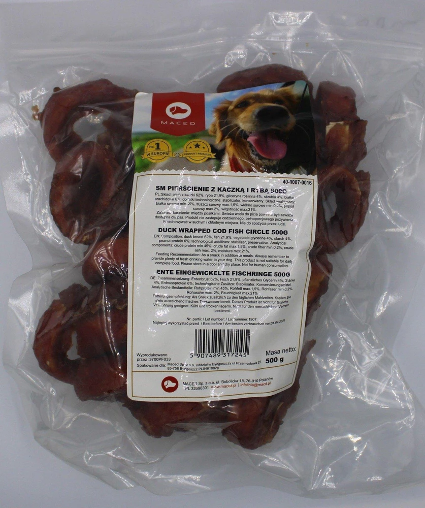 Maced žiedai su antiena i žuvis 500g