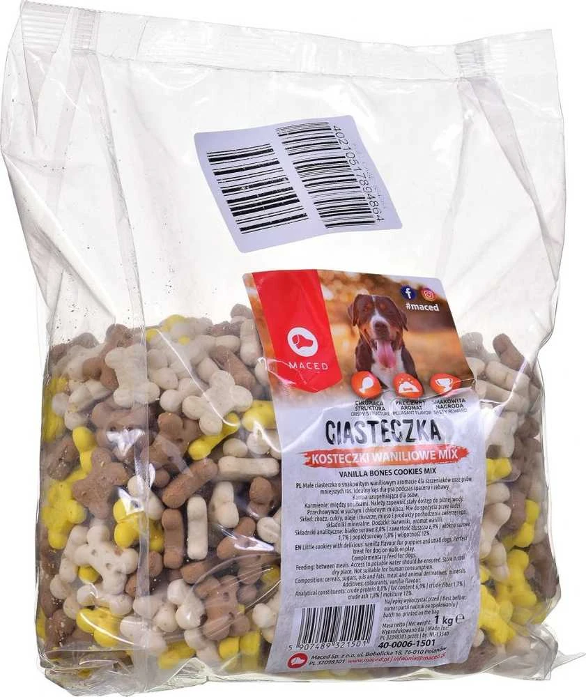 MACED Bones Cookies Vanilla Mix - skanėstas šunims - 1kg