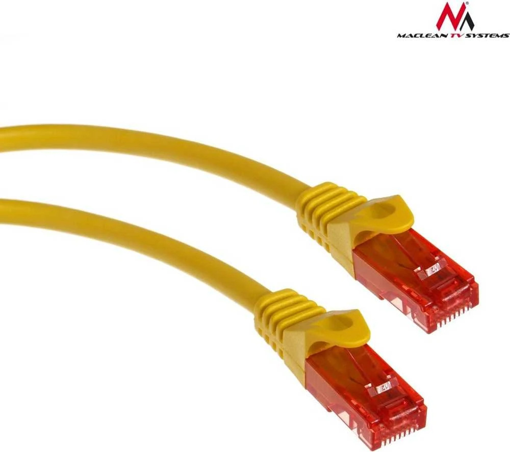 MACLEAN MCTV-301Y Maclean MCTV-301Y Patchcord UTP cat6 Kabelio kištukas-kištukas 1m geltonas