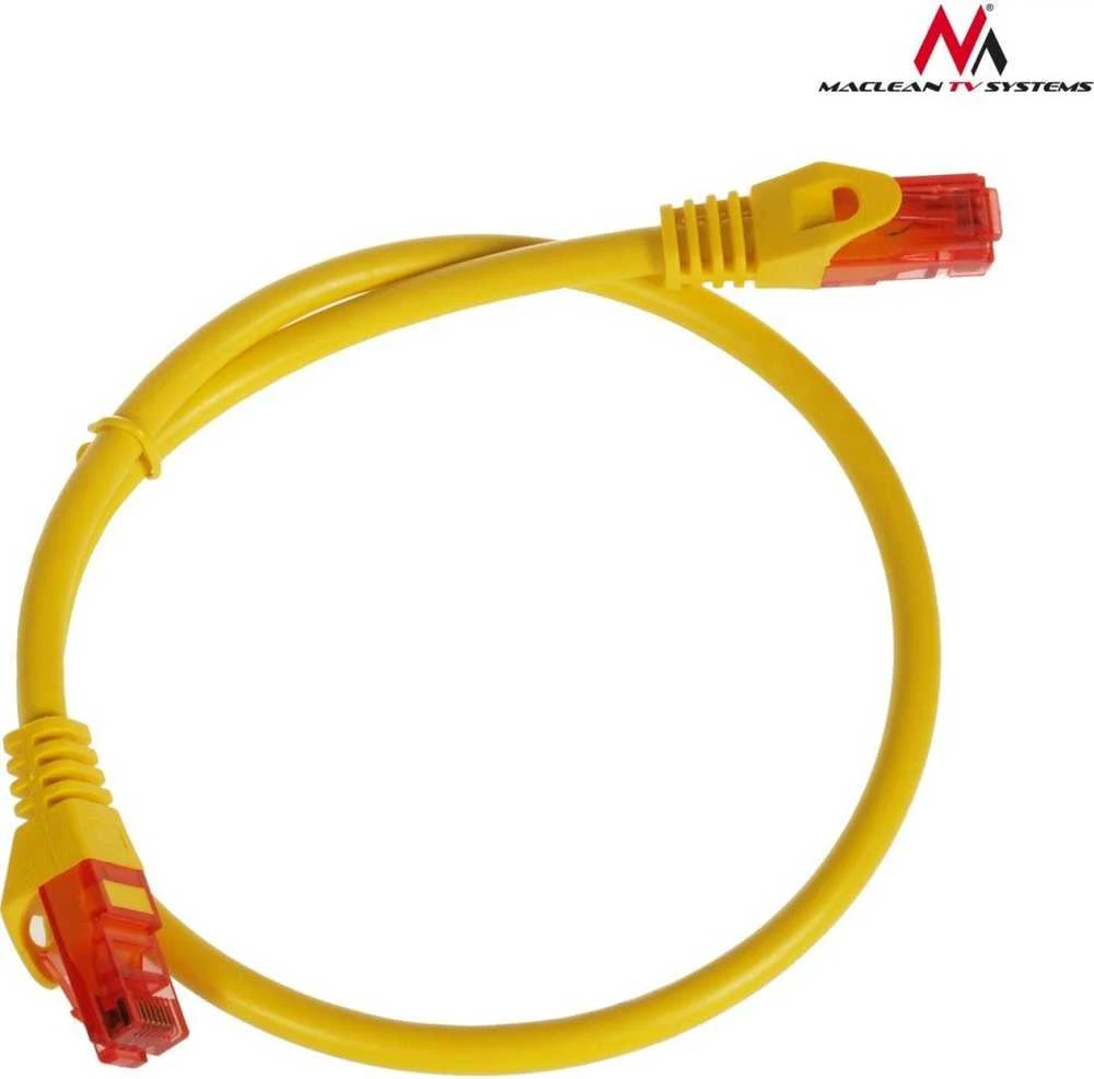 MACLEAN MCTV-301Y Maclean MCTV-301Y Patchcord UTP cat6 Kabelio kištukas-kištukas 1m geltonas