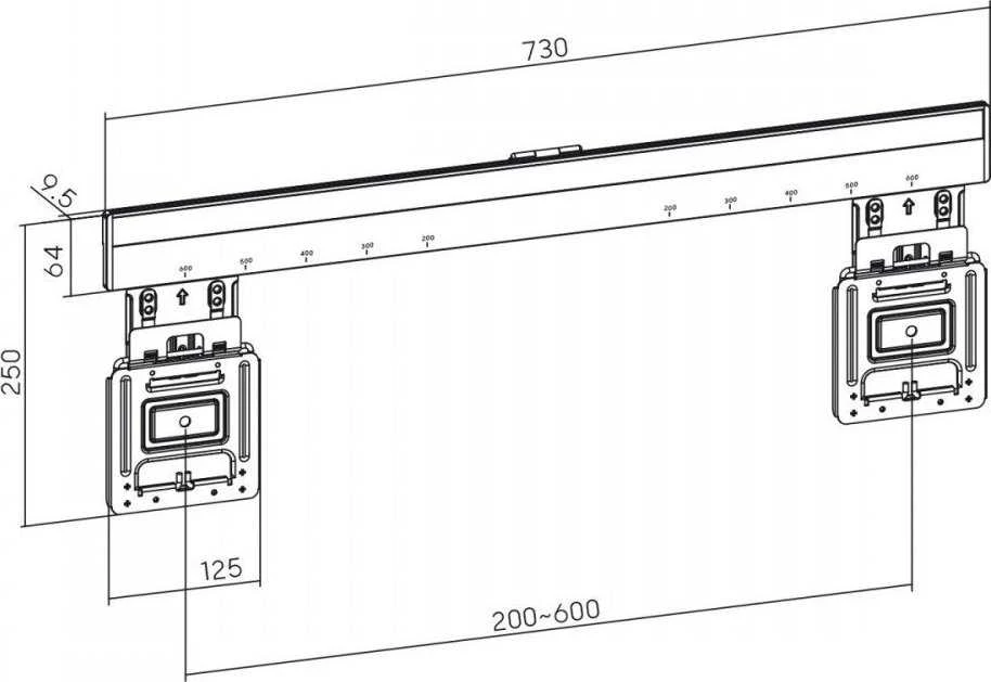 „Maclean MC-481 Ultra Flat Slim“ televizoriaus sieninis laikiklis, skirtas 37–80 colių plokščiam, lenktam televizoriui, iki 75 kg, maks. VESA 600x400, universalus televizoriaus laikiklis.