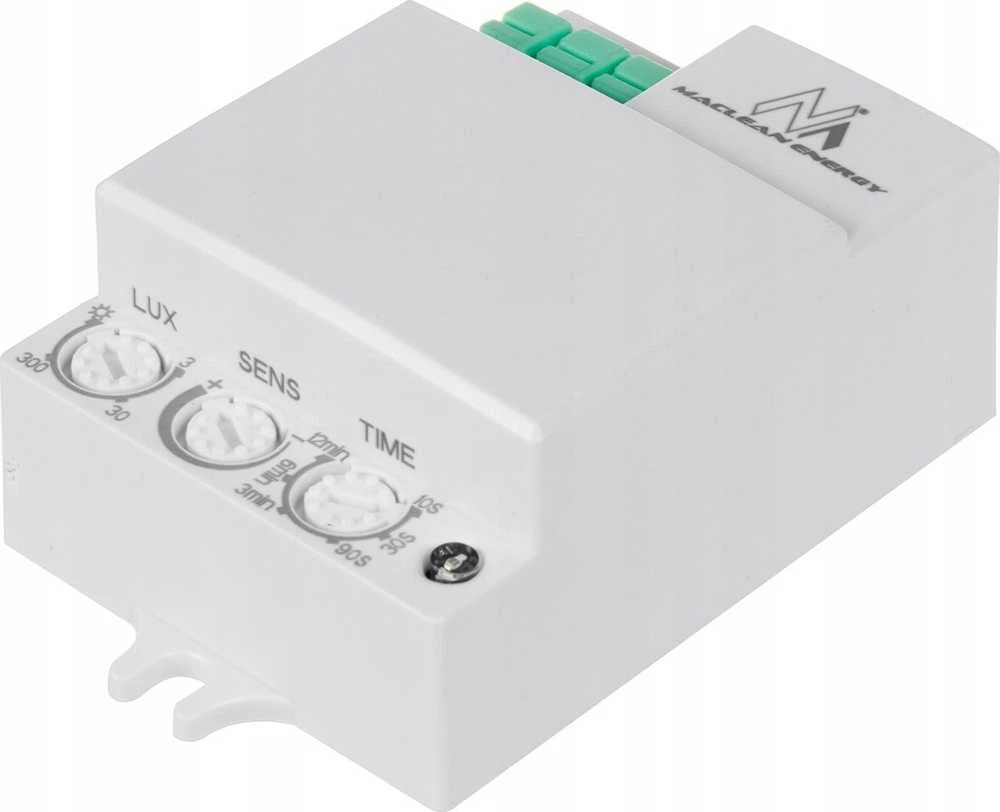 Mikrofalowy „Maclean“ mikrobangų judesio jutiklis, 8 m veikimo nuotolis, maksimali apkrova 1200 W, IP20, 5,8 GHz, MCE316