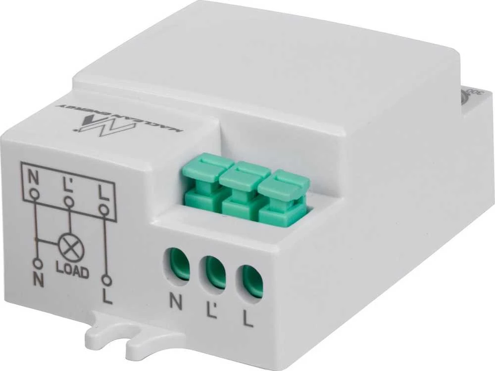 Mikrofalowy „Maclean“ mikrobangų judesio jutiklis, 8 m veikimo nuotolis, maksimali apkrova 1200 W, IP20, 5,8 GHz, MCE316