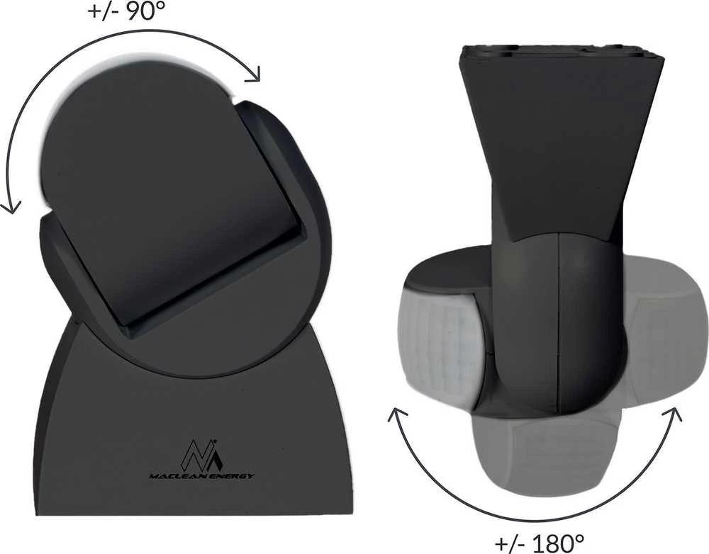 Czujnik „Maclean“ PIR judesio jutiklis, infraraudonųjų spindulių, su nuotolinio valdymo pultu, maks. 800 W (lemputė), maks. 1200 W (LED), MCE241 B