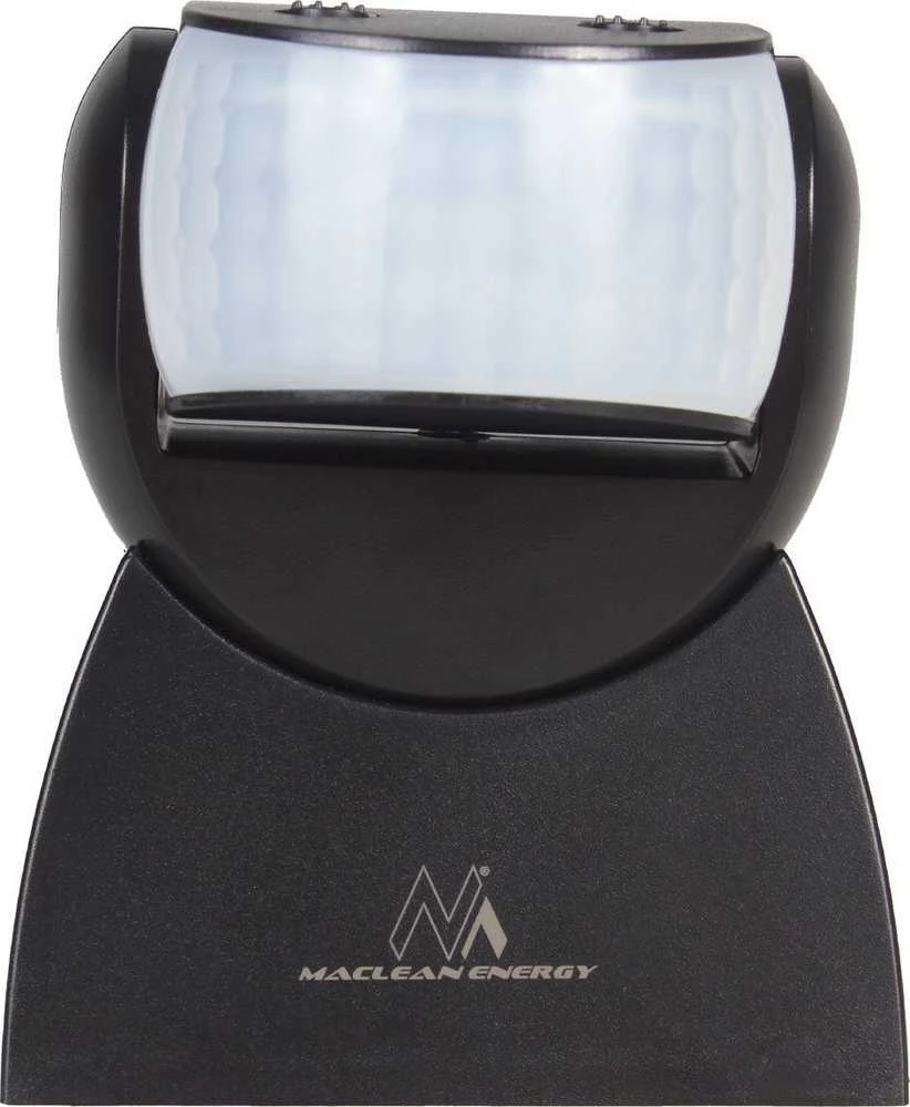 Czujnik „Maclean“ PIR judesio jutiklis, infraraudonųjų spindulių, su nuotolinio valdymo pultu, maks. 800 W (lemputė), maks. 1200 W (LED), MCE241 B