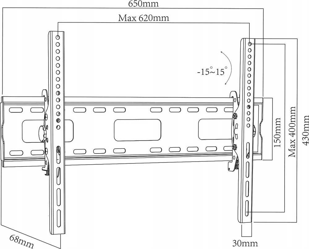 Maclean TV MC-421 sieninis laikiklis 32"-90" VESA 600x400 80kg pakreiptas universalus reguliuojamas gulsčiukas priedai Plokščias plonas