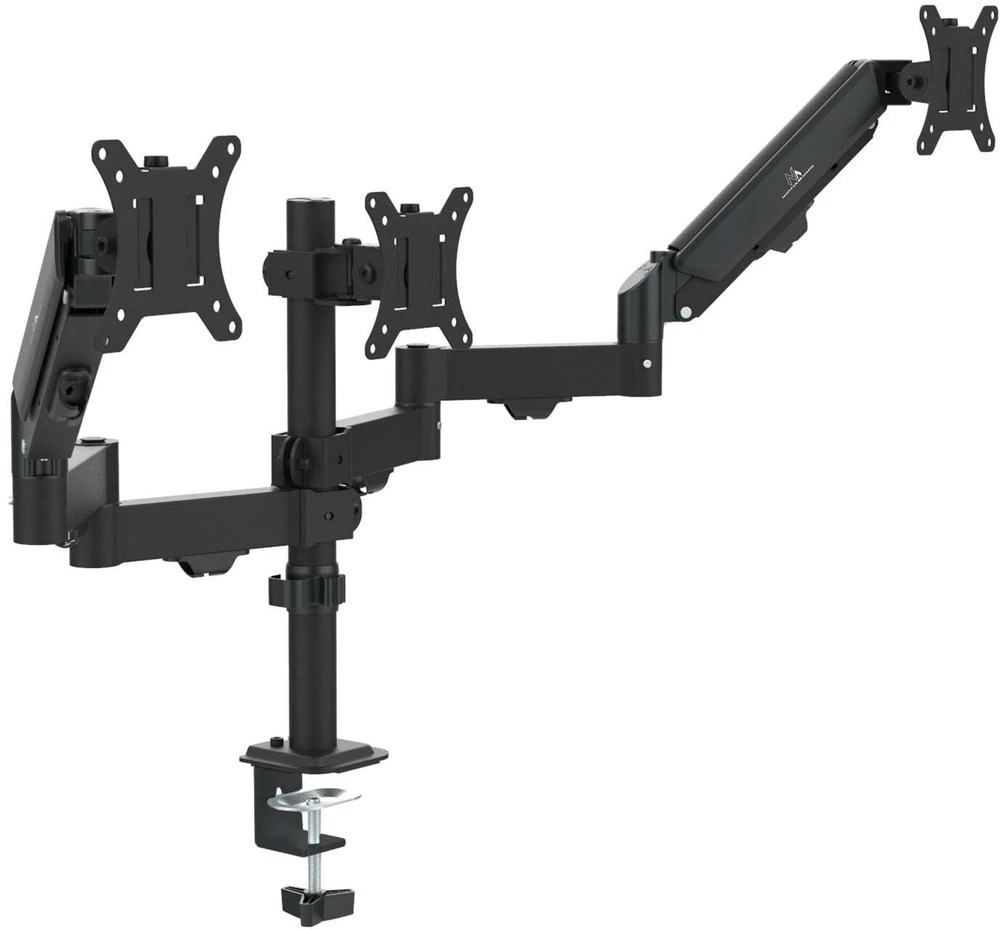 Laikiklis Maclean 3 monitorius mount, gas spring, 17"-27", 2-8kg, juodas, MC-137