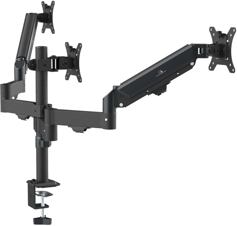 Laikiklis Maclean 3 monitorius mount, gas spring, 17"-27", 2-8kg, juodas, MC-137