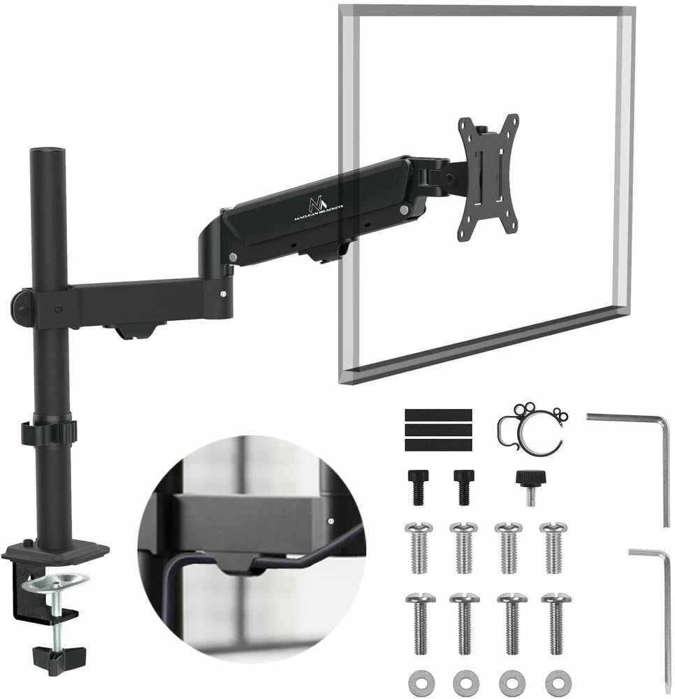 Laikiklis Maclean monitorius mount, gas spring, 17"-32", 2-10kg, juodas, MC-135