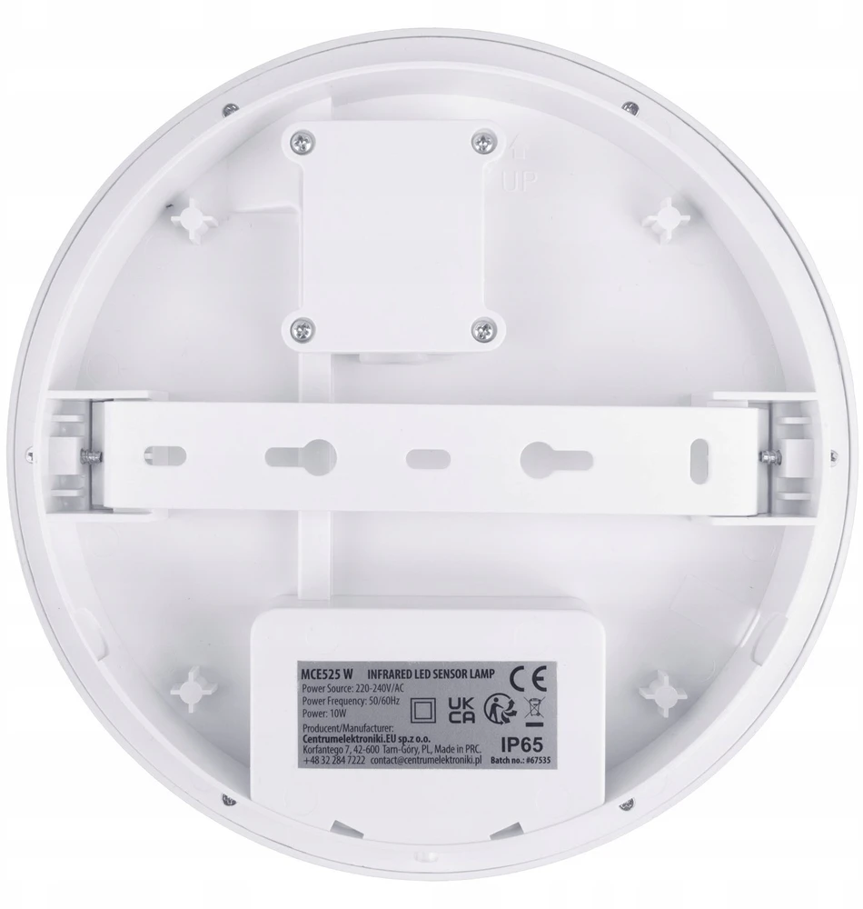 Lubinis šviestuvas „Maclean“ LED šviestuvas su judesio jutikliu, PIR jutikliu, baltas, 10 W, IP65, 1000 lm, neutrali spalva, MCE525 W