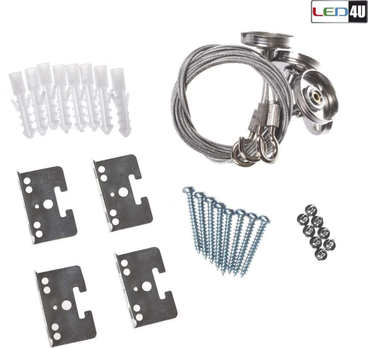 Lubinis šviestuvas Linki Laidai lubinių LED panelių „Led4U LD159“ tvirtinimui - komplektas tinka 600*600, 300*300, 300*600, 300*1200, 600*1200 mm matmenims