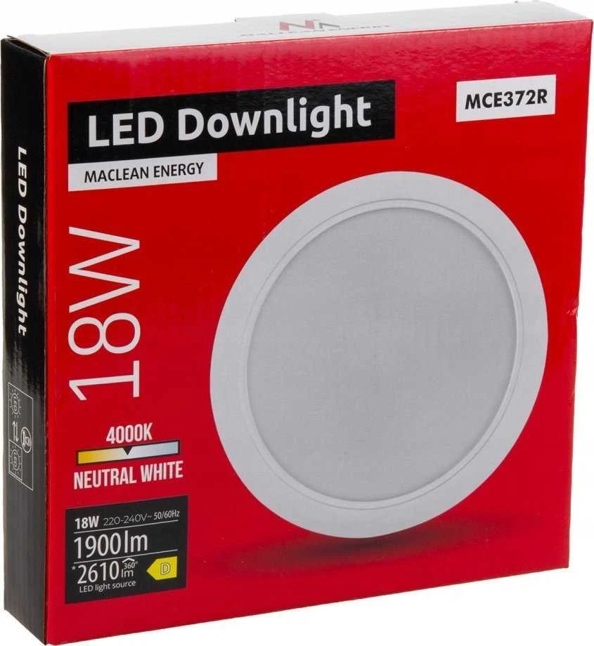 Maclean MCE372 R LED lubų skydelis įleidžiamas SLIM 18W Neutralus Baltas 4000K 170x26mm 1900lm