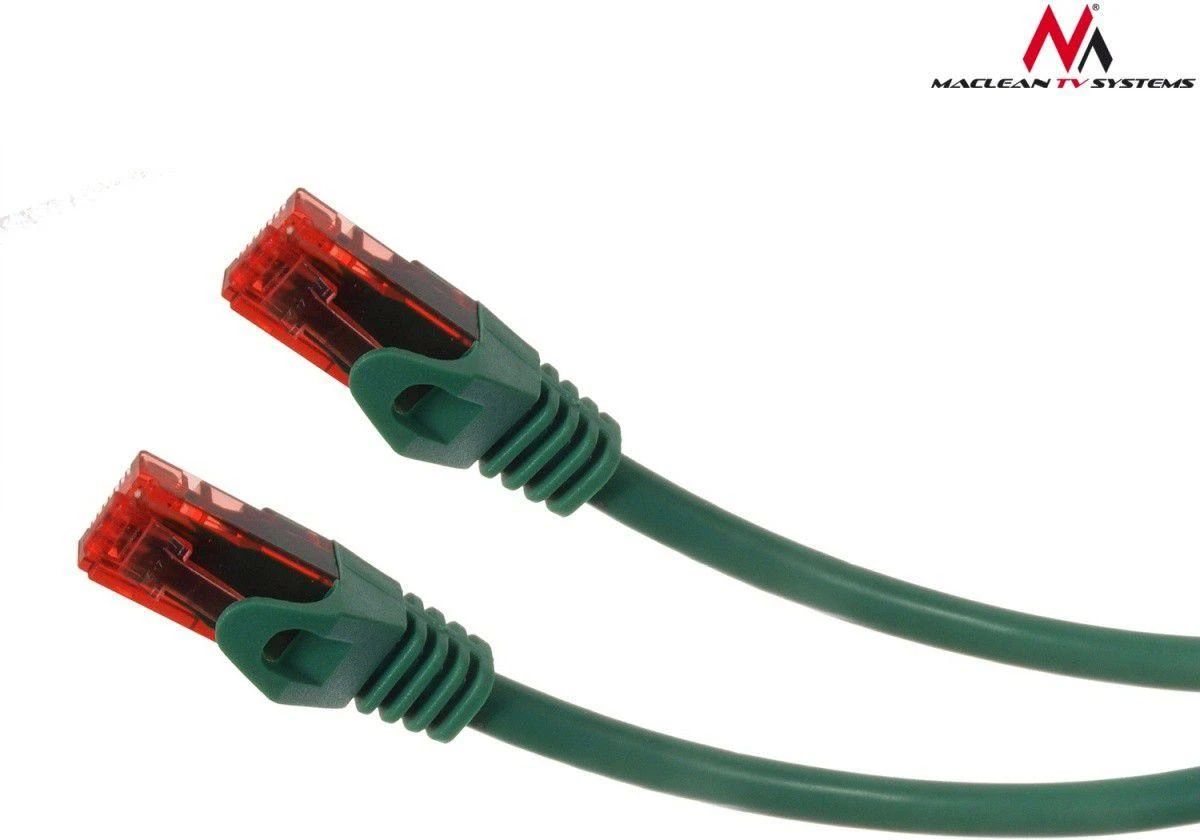 MACLEAN MCTV-300G Maclean MCTV-300G Patchcord UTP cat6 Kabelio kištukas-kištukas 0,5m žalias