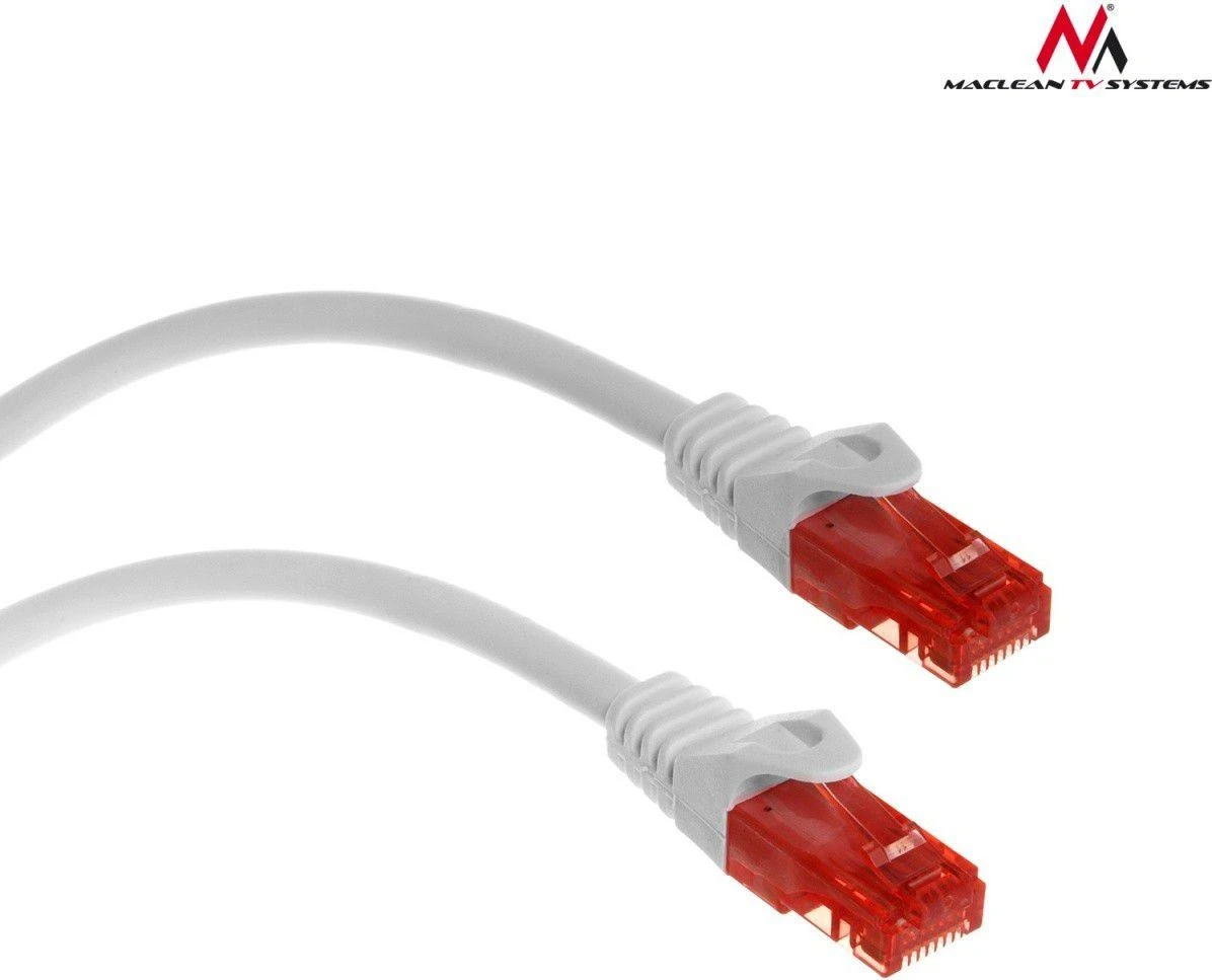MACLEAN MCTV-302W Maclean MCTV-302W Patchcord UTP cat6 Kabelio kištukas-kištukas 2m baltas