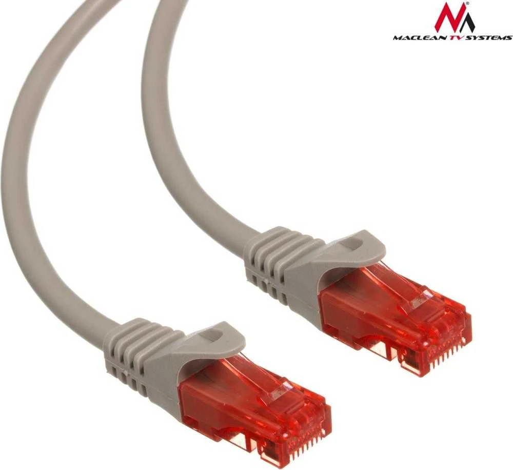 MACLEAN MCTV-300S Maclean MCTV-300S Patchcord UTP cat6 Kabelio kištukas-kištukas 0,5m sidabrinis