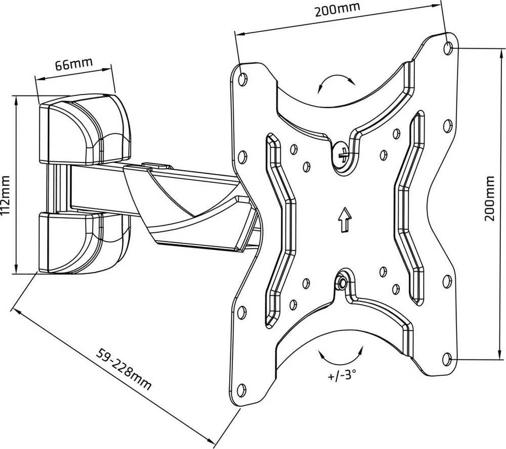 Laikiklis MACLEAN MC-741 Maclean MC-741 Braket for TV or monitorius 13-42 25kg juodas