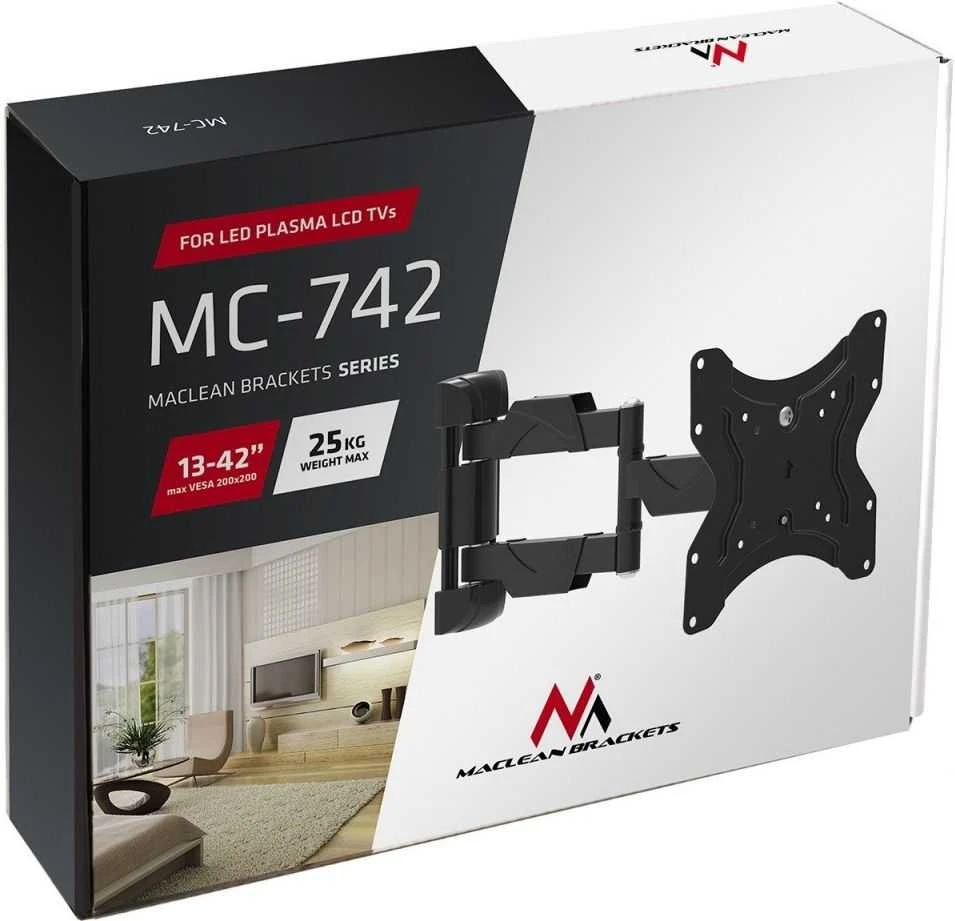 MACLEAN MC-742 universalus sieninis laikiklis 13-42", 25 kg, LED/LCD