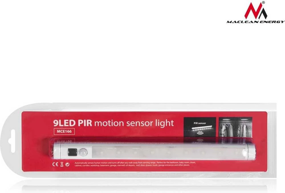 MACLEAN MCE166 Maclean MCE166 Grindinė virtuvės lempa 9 SMD pir įjungimas/išjungimas