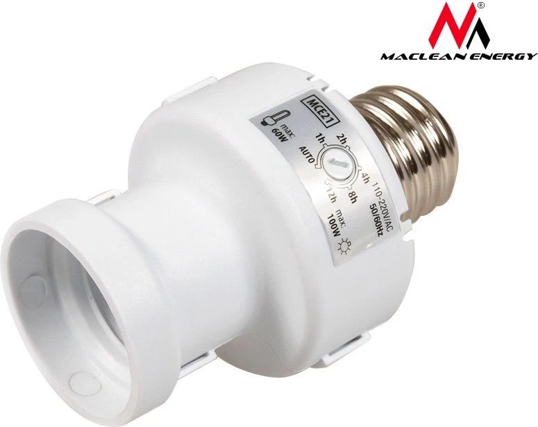 MACLEAN MCE21W Maclean MCE21 W lemputės tvirtinimas su šviesos jutikliu E27 100W baltas