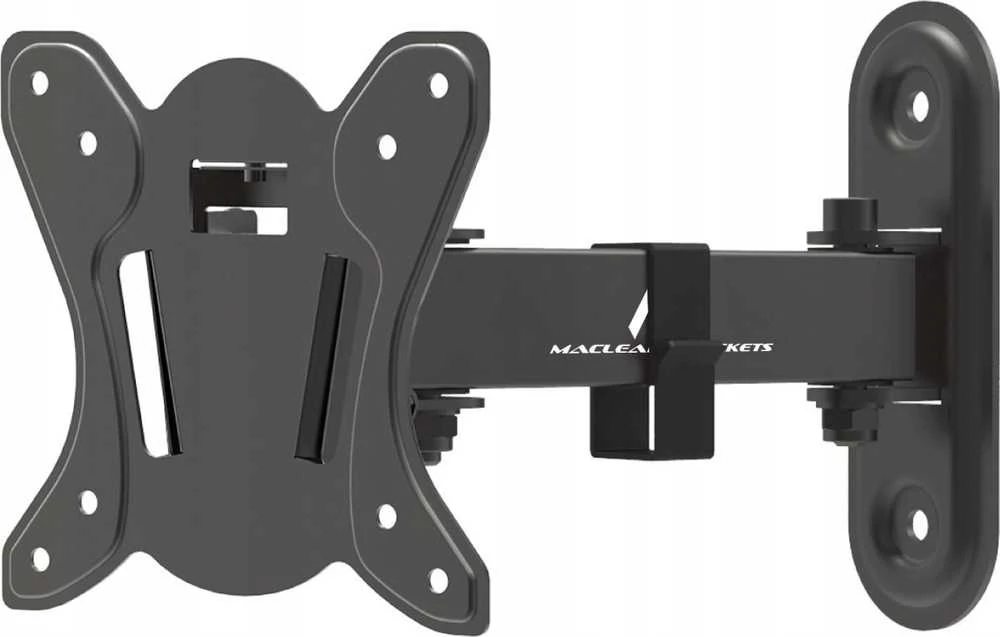 Maclean MC-416 TV Monitorius sieninis laikiklis 13"-32" 30kg Pakreipti Pasukti maks. VESA 100x100 Juodas milteliniu būdu padengtas LED OLED LCD universalus laikiklis
