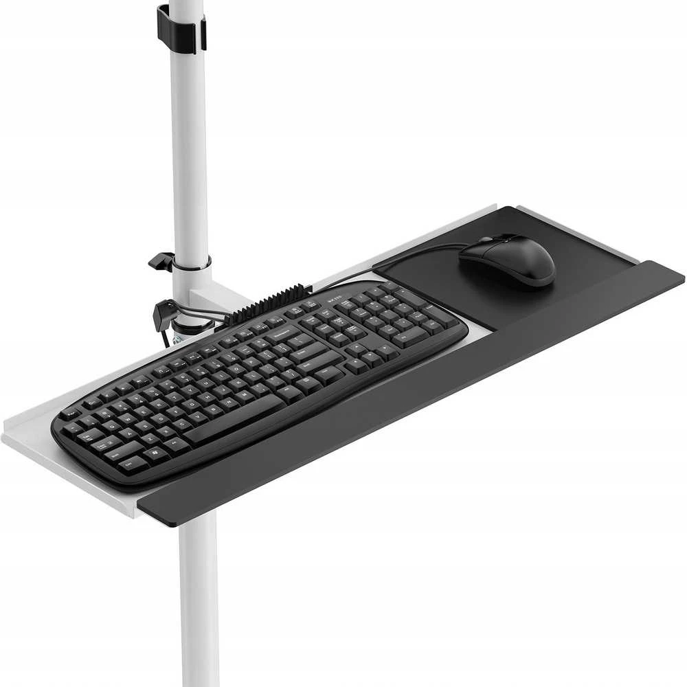 Maclean profesionalus nešiojamojo kompiuterio stovas, mobilioji kompiuterio darbo vieta ant ratų, maks. 17"-32", maks. 20 kg, MC-793