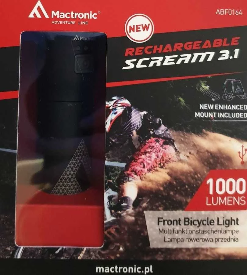 Mactronic 900lm įkraunamas priekinis dviračio žibintas Scream 3.1