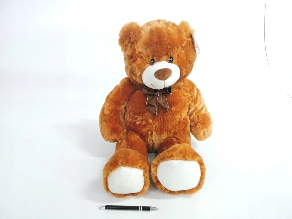 Madej Maskotka Pliušinis meškiukas su kaspinu, 70 cm, rudas