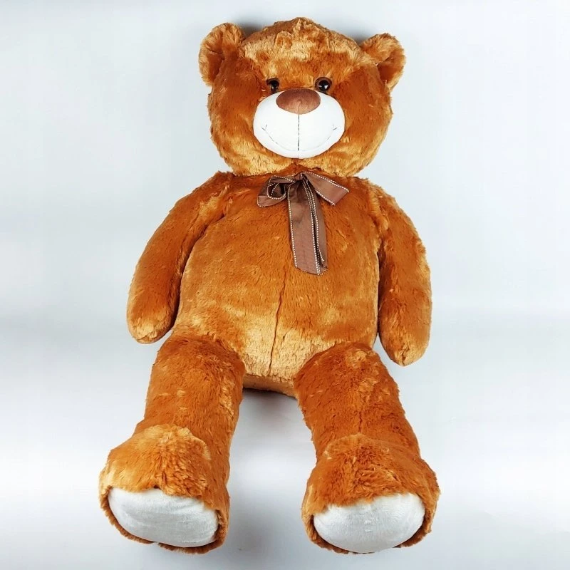 Madej Maskotka Pliušinis meškiukas su kaspinu, 70 cm, rudas