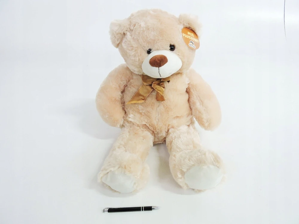 Madej Maskotka Pliušinis meškiukas su kaspinu, 70 cm, rudas
