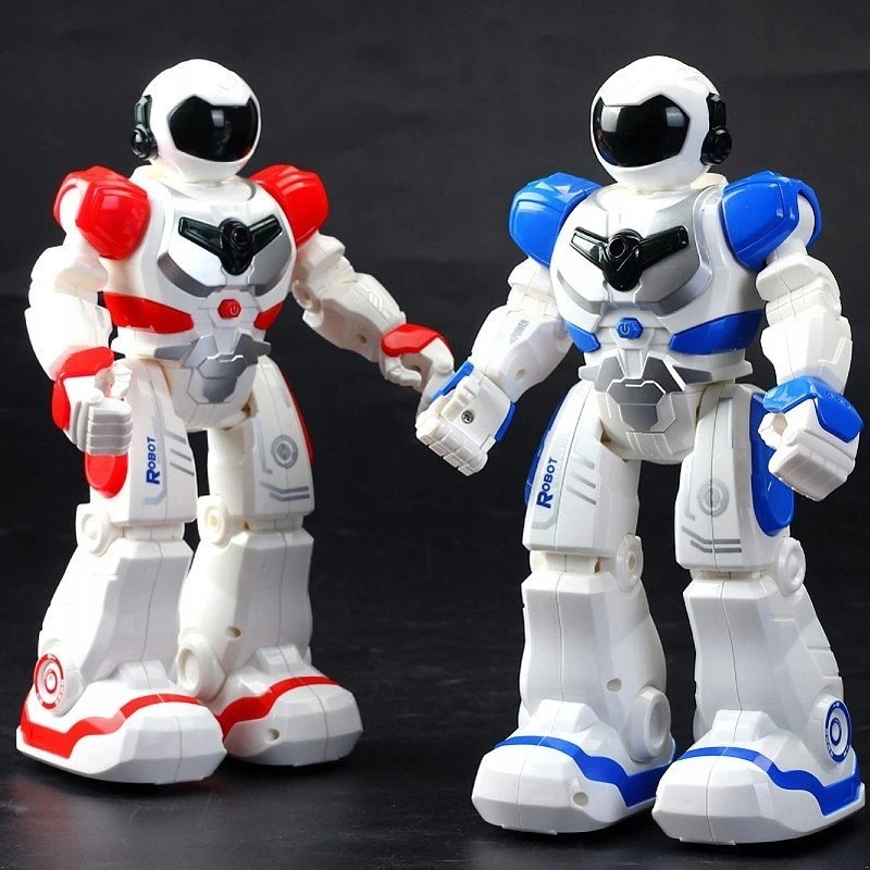 Madej nuotoliniu būdu valdomas robotas, baltas ir raudonas