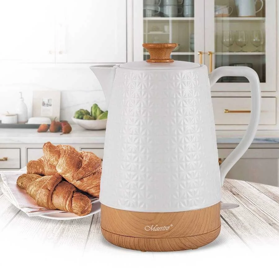 Maestro MR-076 elektrinis virdulys 1,8 L 1800 W, spalva: balta/medžio