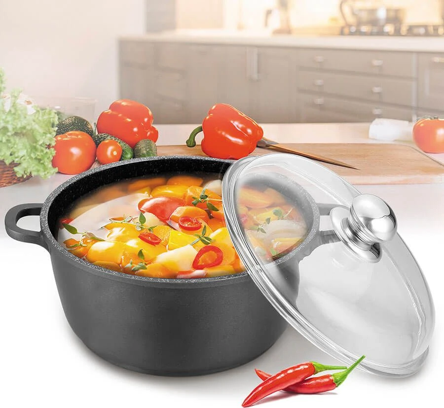 Maestro MR-4620C Puodas su dangčiu 20 cm 2,1 l Juodas
