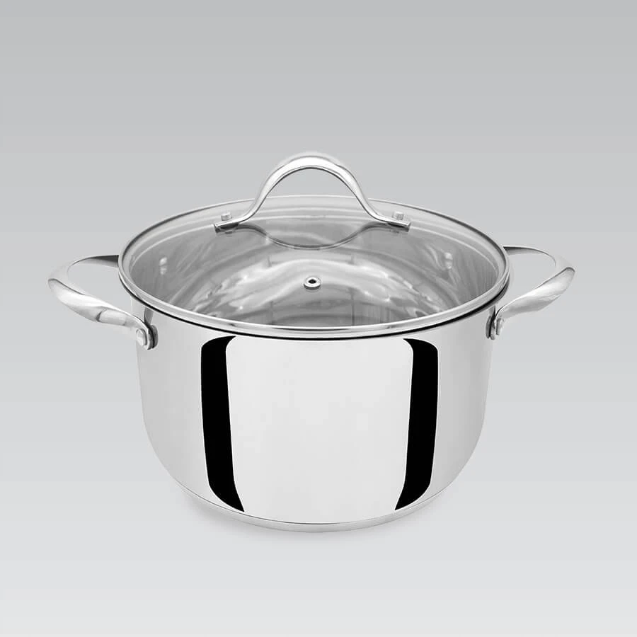 Maestro Plieninis puodas su dangčiu indukcinei ir dujinei viryklei 24cm 5.8L MAESTRO MR-3519-24