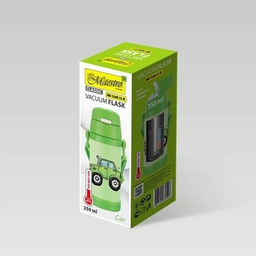 Maestro termo puodelis vaikams su šiaudeliu 350 ml automobiliui MAESTRO MR-1640-35-B