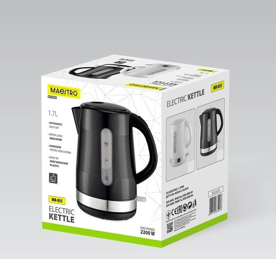 MAESTRO elektrinis virdulys 1,7 l MR-035-Juodas
