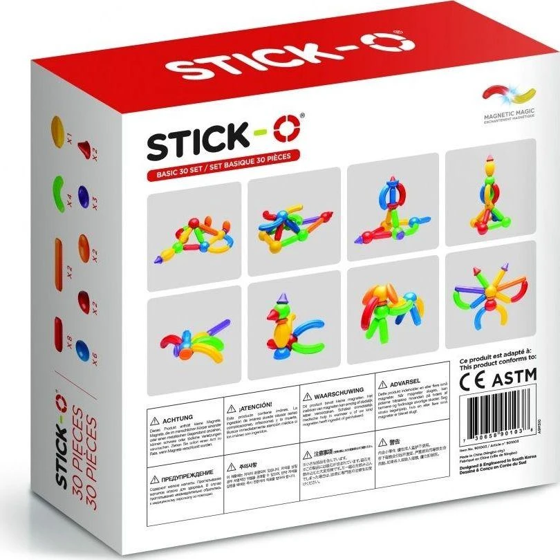 Magformers Magnetiniai blokeliai Stick-O Basic 30 elementų (005-901003)