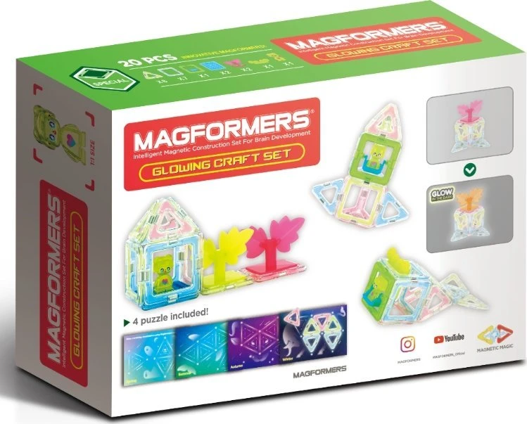 Magformers – Glowing Craft Set 20 vnt. (20-799022)